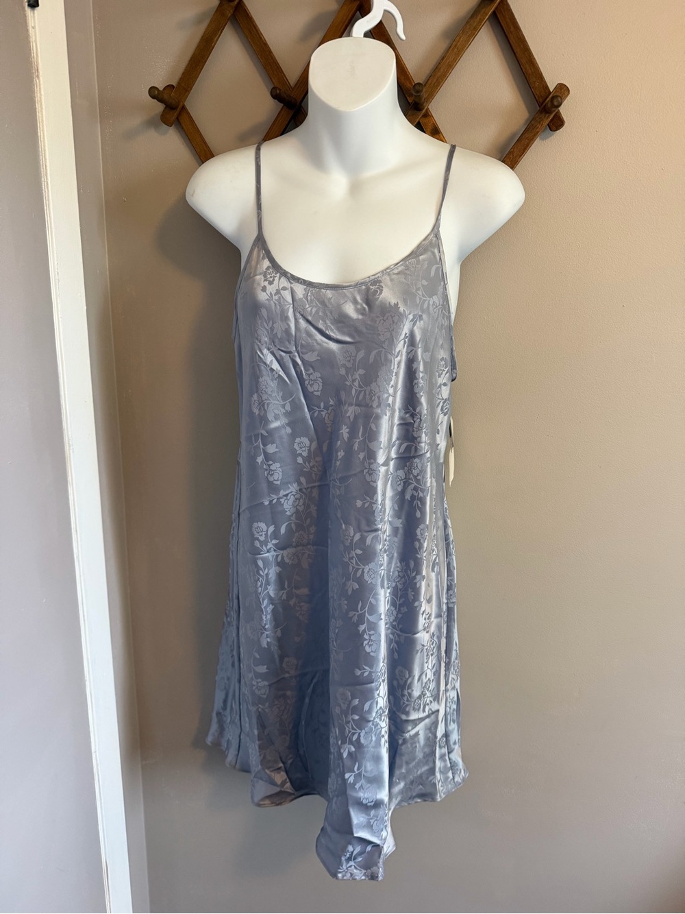Studio E Vintage 90s Lilac Floral Jacquard Silk Slip Dress NWT M
